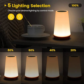 ZK30 USB Rechargeable 13 Color Changing Night Light Remote Control Touch RGB Night Lamp Dimmable Portable Table Bedside Lamp
